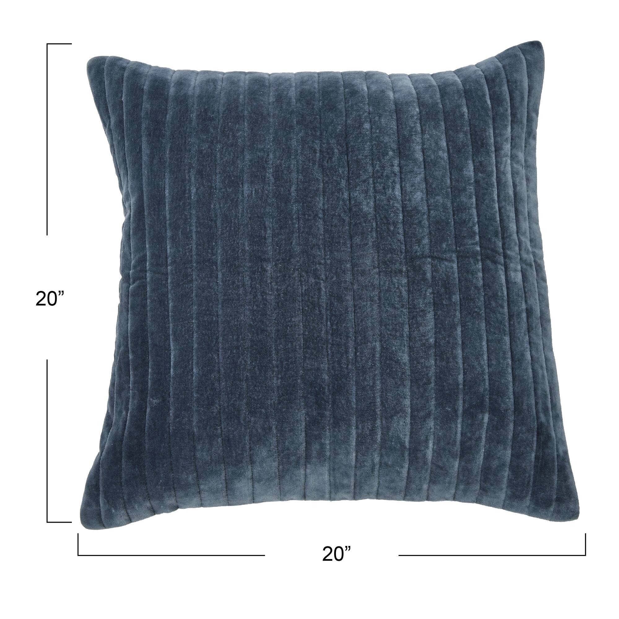 Hello Honey® 20" Square Quilted Velvet Pillow Cover with Channel Stitch